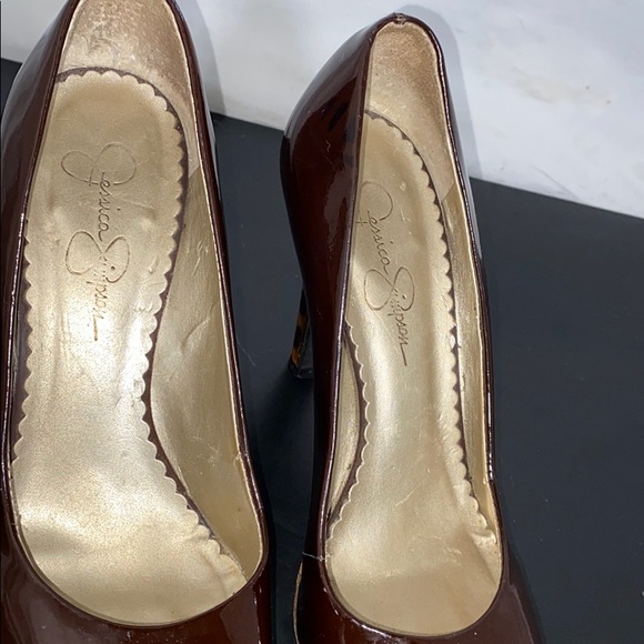 Jessica Simpson dark burgundy high heels size 8 - Picture 10 of 11